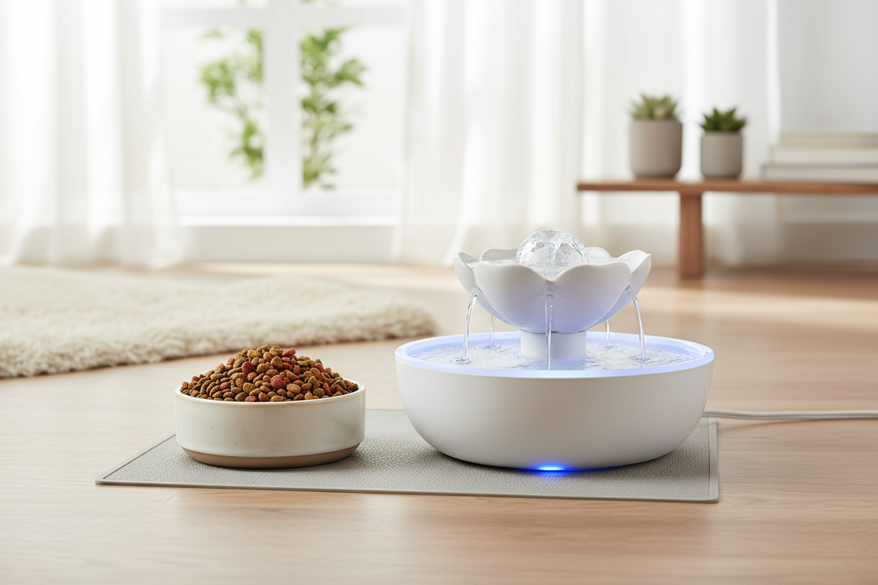 pet bowl and drinking water fountain