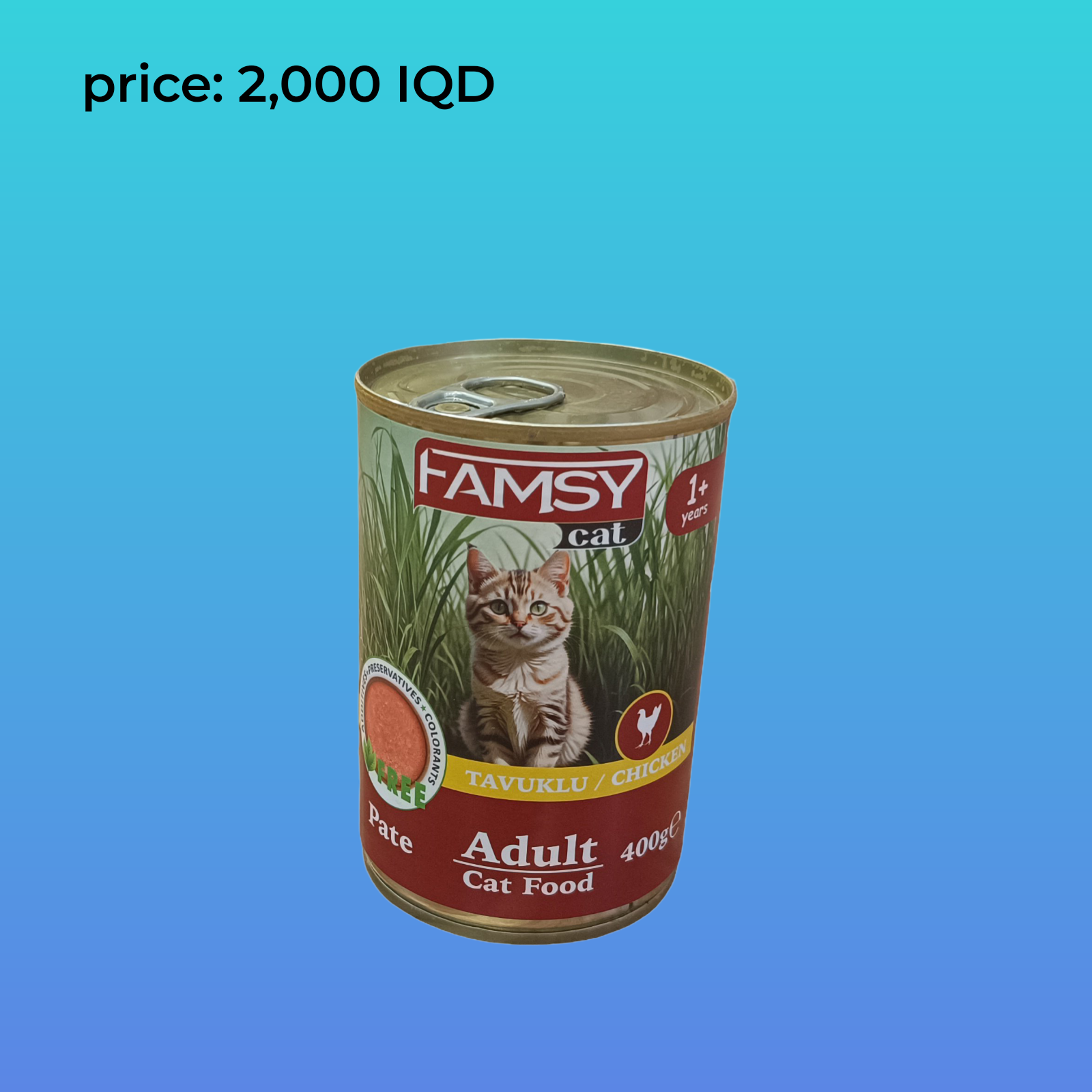 قطة عائلية بالغة مع دجاج 400 جرام