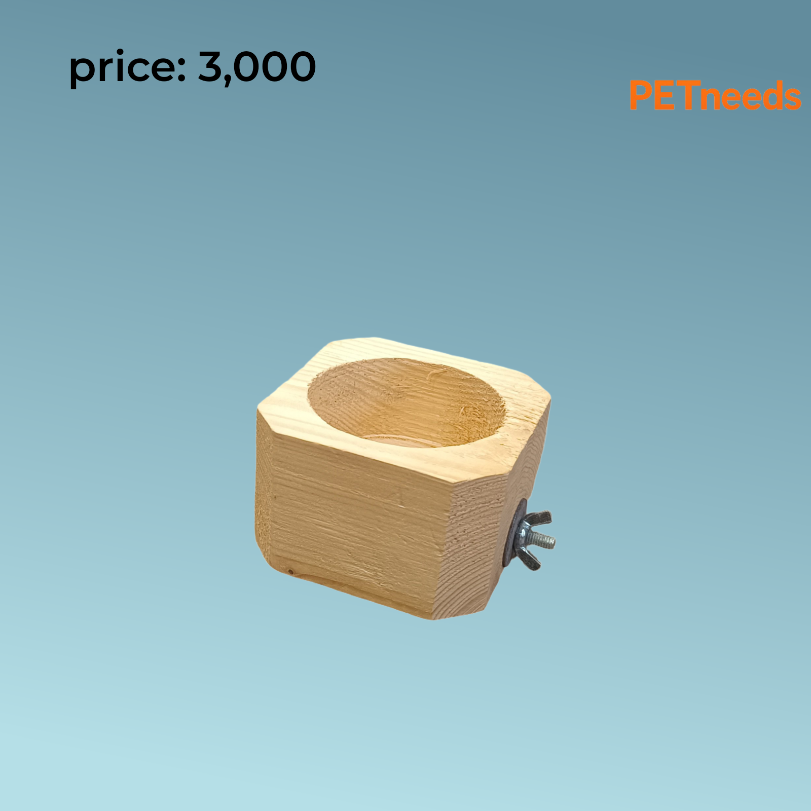 wooden bird food bowl